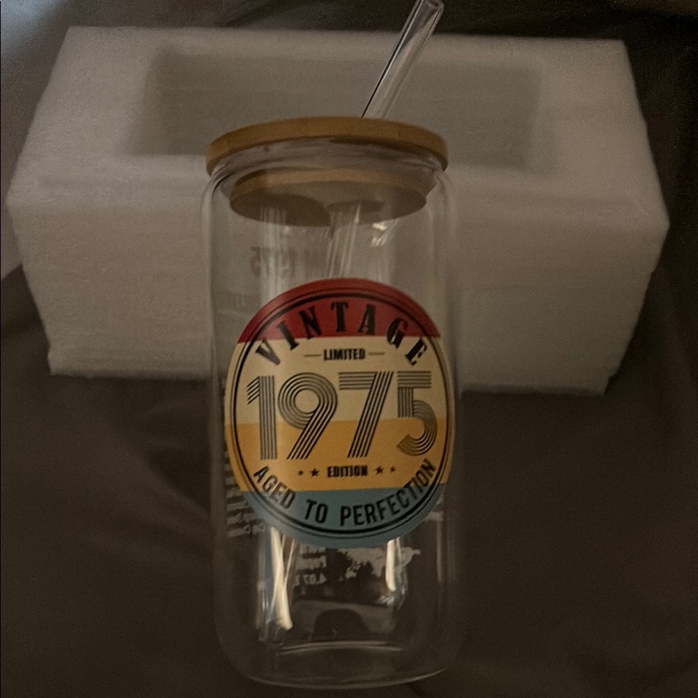 Vintage Brown Drinkware Tumbler with Straw